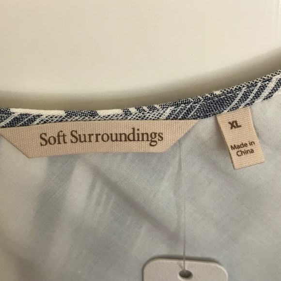 SOFT SURROUNDINGS Sonja Dress Midi Shift Blue White Women’s Size XL Size 18 1X - Picture 7 of 16